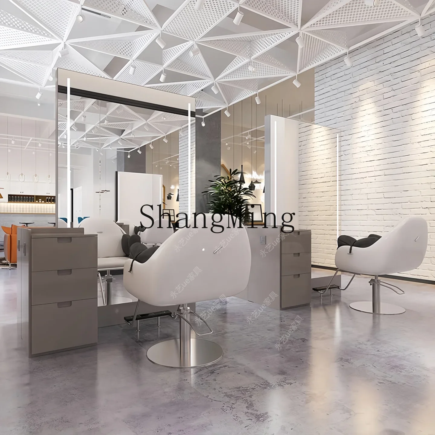 CL salon mirror  and dye  table double-sided hair cuttinghigh-end barber shop mirror hair salon special hair
