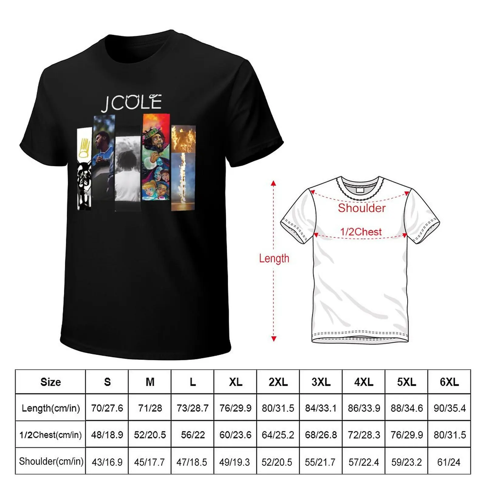 J Cole Discography T-Shirt Stylish Graphic Short Sleeve Top