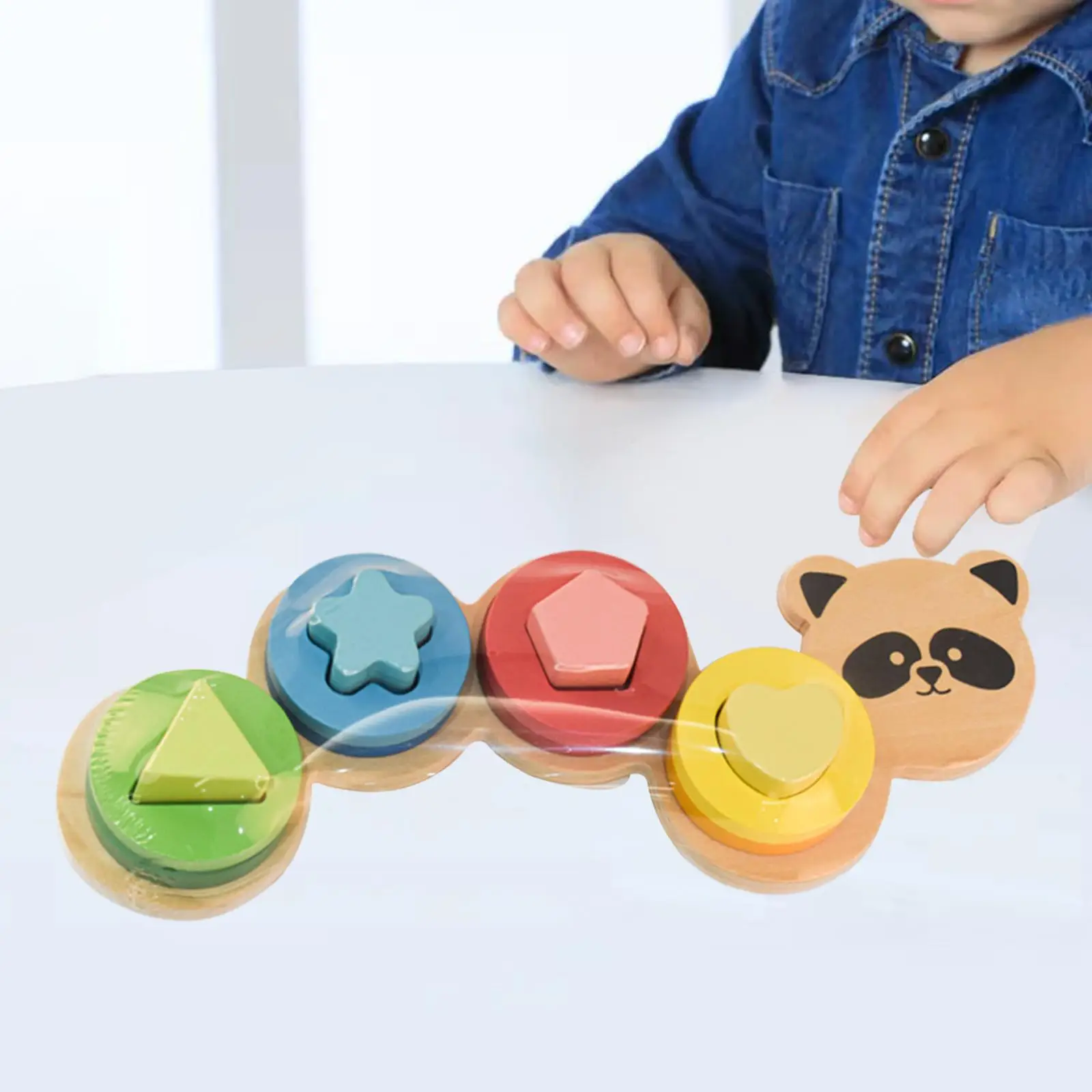 Wooden Shape Puzzle Shape Color Recognition Blocks Birthday Gift Matching Puzzle Shape Sorter Sorting Toy for Boys Girls Kids