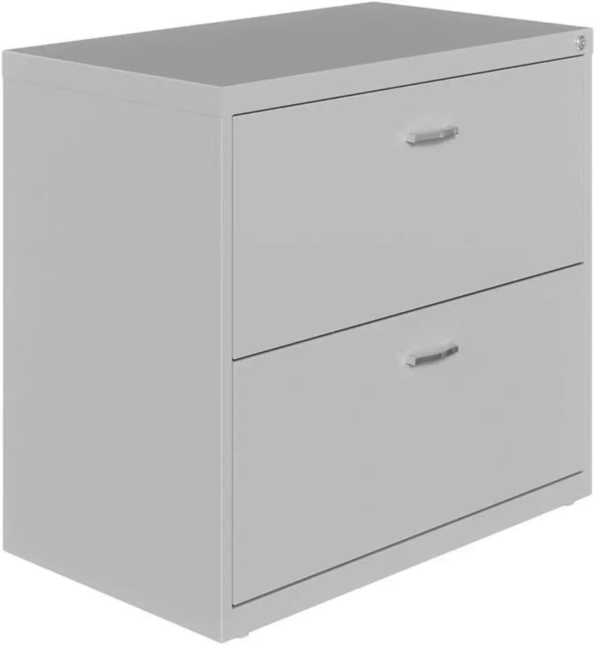 

Боковой шкаф для документов Hirsh в стиле домашнего офиса 30 дюймов. Широкий 2-х ящик Arctic Silver, полностью собранный