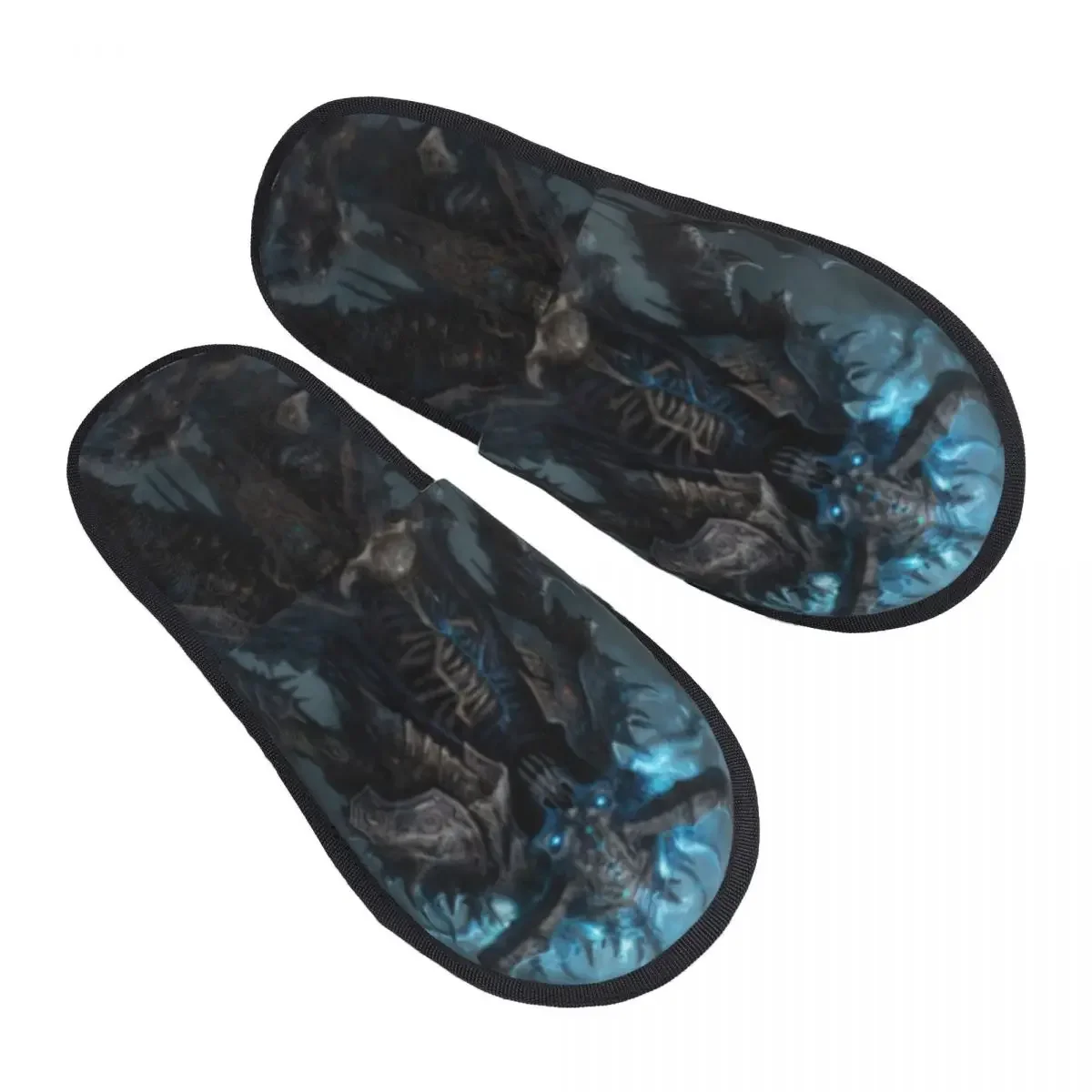 Winter Warme Vrouwen Mannen Pluche Indoor Slippers Fantasie Ridder Met Hoorns Harige Huis Anti-Slip Schoenen