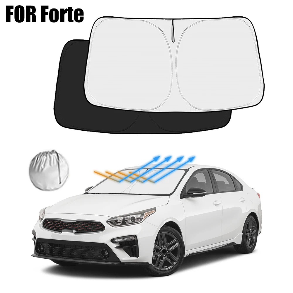

Солнцезащитный экран на лобовое стекло автомобиля для Kia Forte 2019-2023, 2024, 2025, 2026: защита от УФ-излучения, аксессуары для интерьера