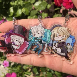 Genshin Impact  Lyney Fontaine Lynette Freminet Keychain Anime Game Accessories Backpack Pendant Prop Badge