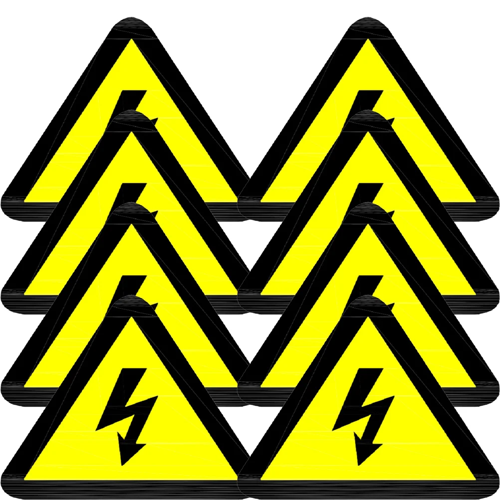 20pcs Yellow Triangle Electric Shocks Warning Stickers 50x50mm High Voltage Caution Safety Labels Premium Adhesive