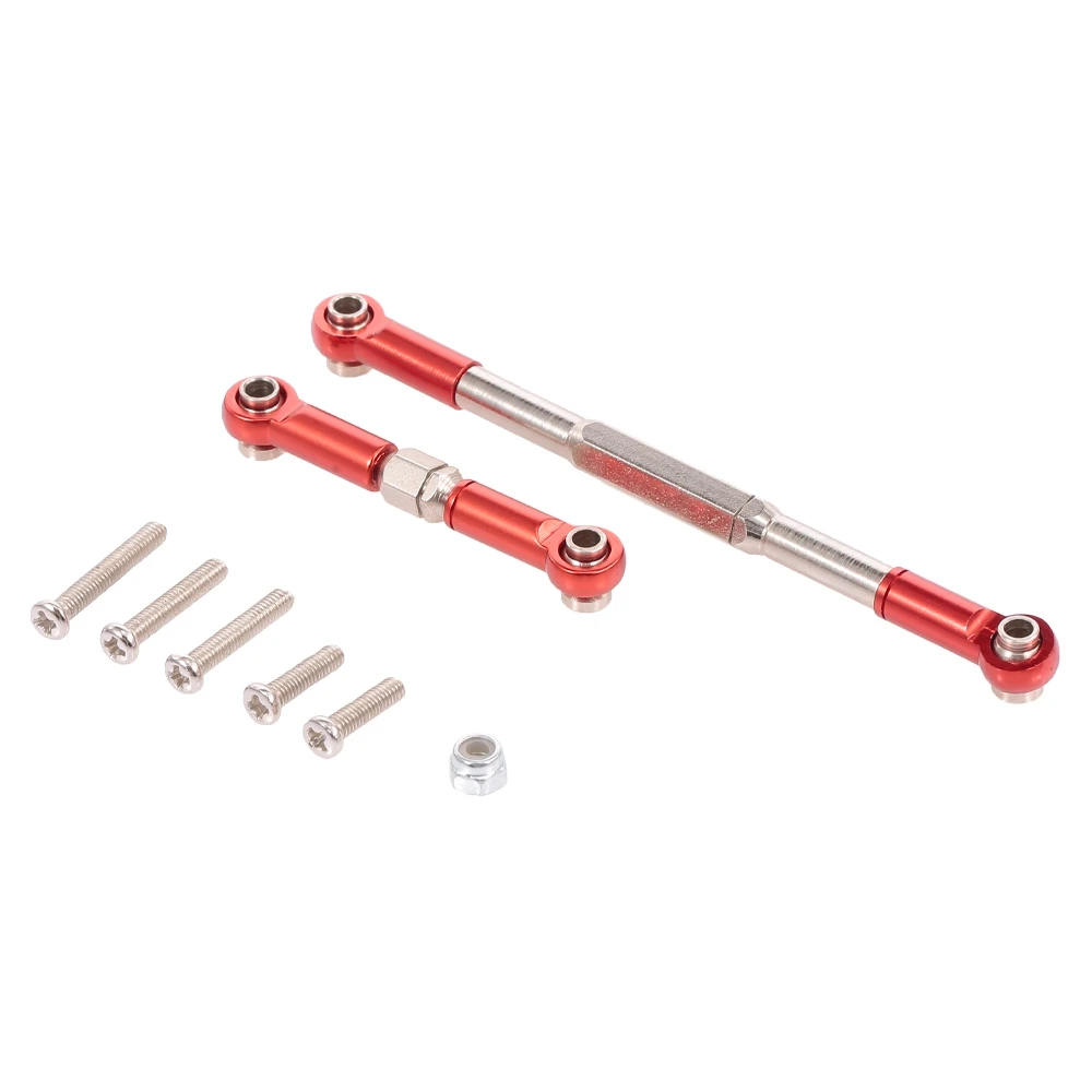 B94A RC Steering Rod For WPL 1608T Red & 370 Brushed Motor+Alloy Heat Sink Gear Box Set With Steel Gears For WPL Henglong C14