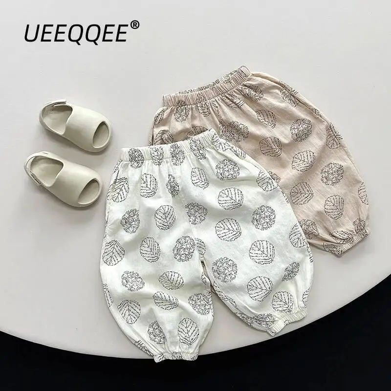 

Spring Summer Children Pants 1-8Y Boys Girls Cotton All Over Print Loose Harem Trousers Jogger Korean Toddler Wear Kids Clothing