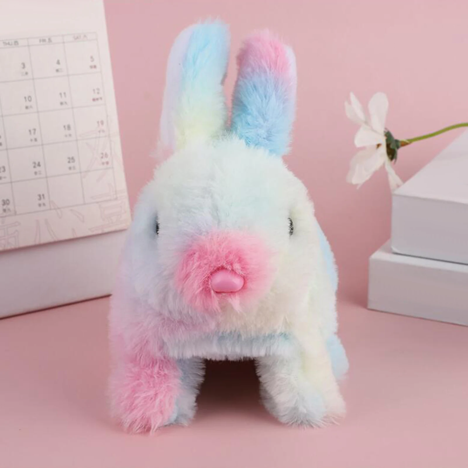 Conejos de peluche eléctricos para niños, juguetes interactivos de animales de peluche para bebés