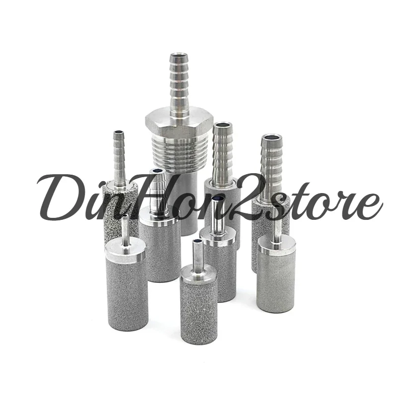 316 stainless steel liquid extraction filter head, solvent filter, externally threaded powder sintered filter element