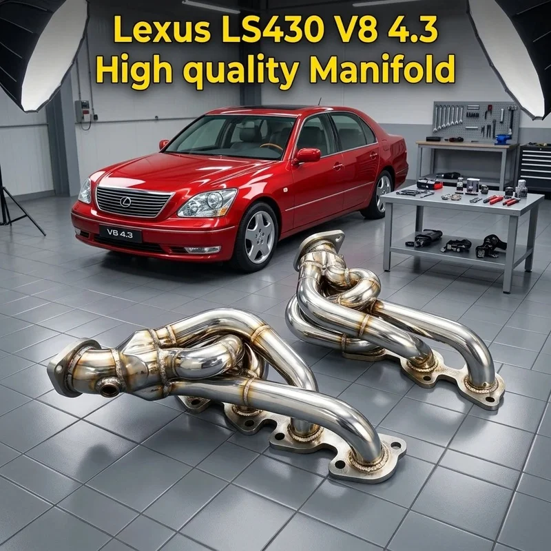 SS304 Exhaust Manifold Header for Lexus LS430 V8 4.3L 2003-2006 | High Flow Performance Exhaust System Direct Bolt-on OEM Fit