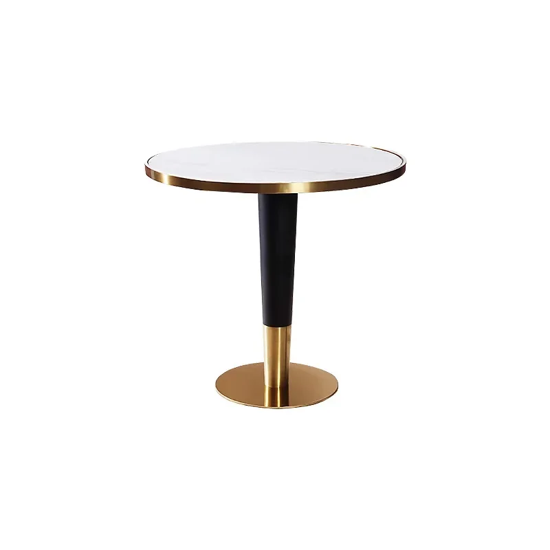 

Italian light luxury living room small coffee table dining table stainless steel coffee table balcony leisure small coffee