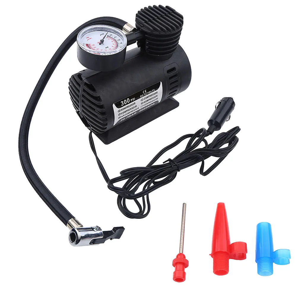 Practical Brand New Air Compressor Tire Metal + Plastic 1 Pcs 12*13.5*7CM 300 PSI Air Pump Black Compact Design