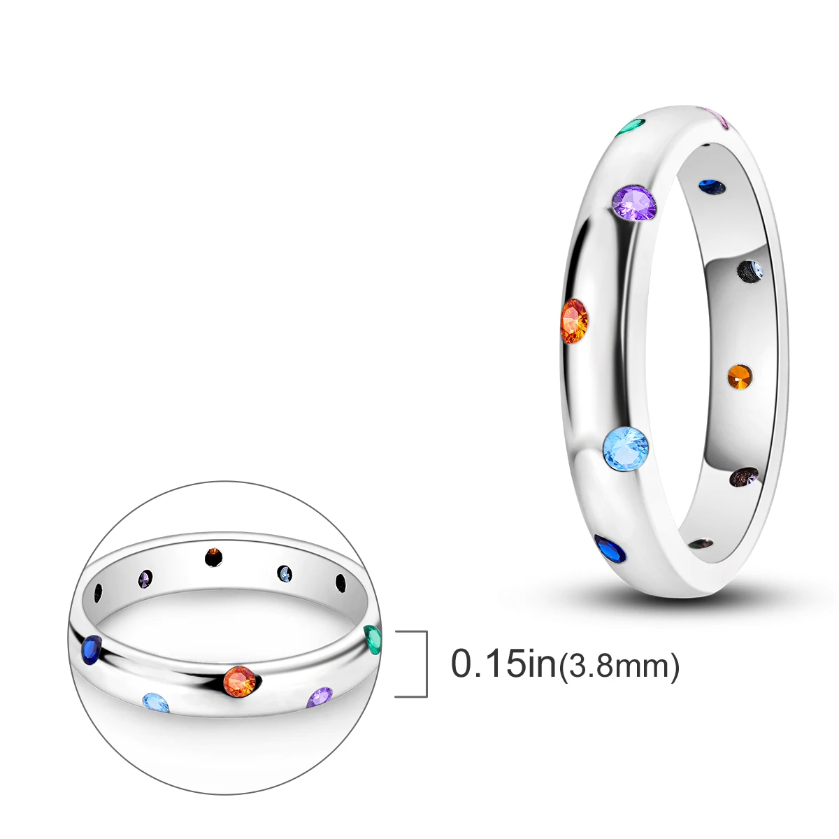 Women's 925 Sterling Silver Stackable Flower Ring, Engagement