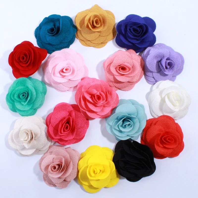 20PCS 7CM Big Fashion Burlap Fabric Flowers For Headwear Hair Flower For DIY Accessories U Pick Colors