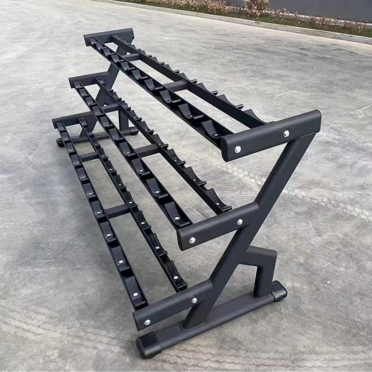 

Customizable Z-Shape Vertical Steel Dumbbell Storage Rack for Commercial and Household Use