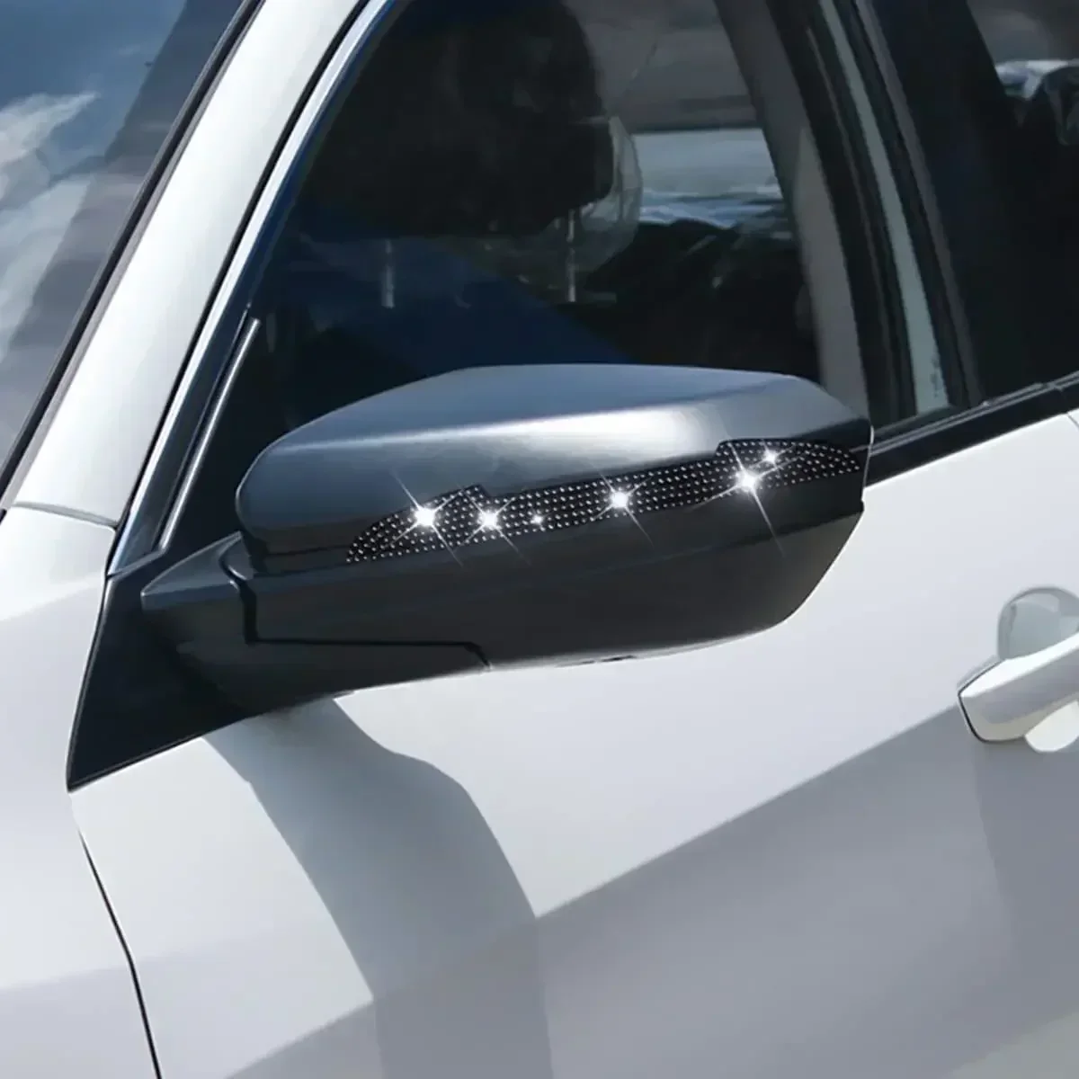 2/4PCS Diamond Car Rear View Mirror Sticker Universal Handle Car Rearview Mirror Door Edge Protector Bling Decoration Decals view 4