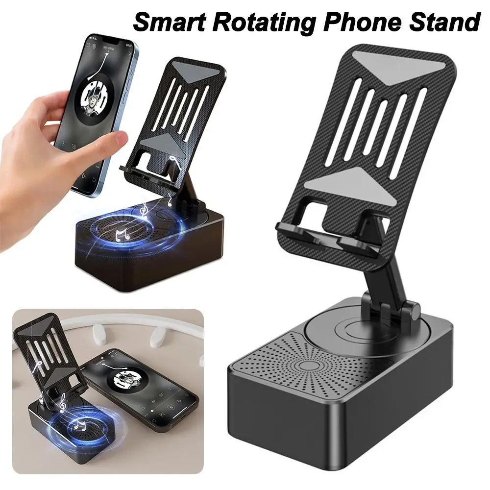 

Foldable Smart Rotating Phone Stand Portable Multifunctional Lazy Stand Dual Speaker Rack Adjustable