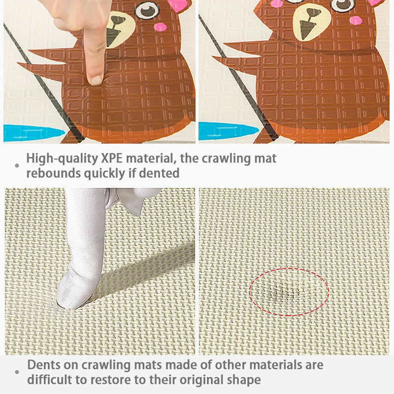 طوي عكسها الطفل تلعب حصيرة خالية من السامة عالية الجودة IXPE لحديثي الولادة 200X150 سم الكرتون مقاوم للماء لعبة الزحف السجاد