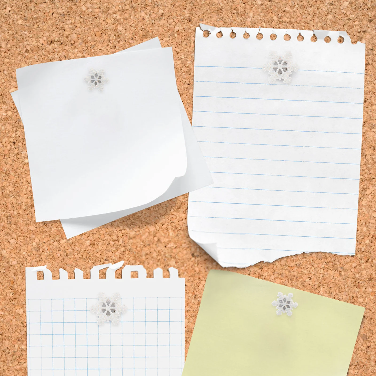 30 قطعة شكل ندفة الثلج دبابيس الإبهام الراتنج المنزلية دبابيس متعددة الوظائف الزخرفية لخريطة لوحة الإعلانات الصورة #5