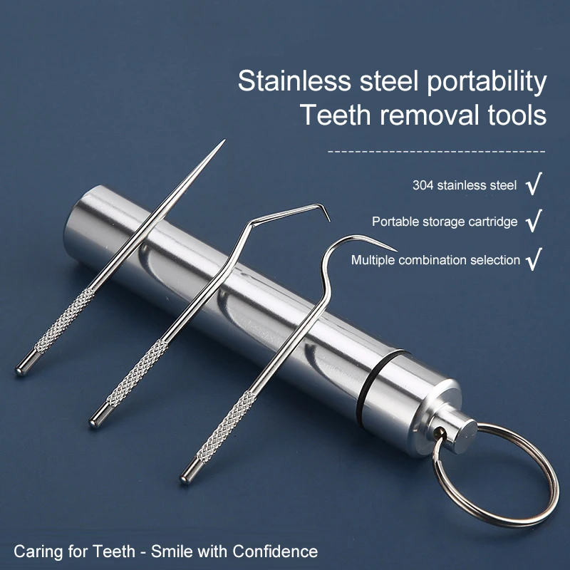 Xiaomi Youpin Stainless Steel Toothpick Set Tooth Flossing Reusable Toothpicks Portable Toothpick Floss Teeth Cleaner Oral Clean