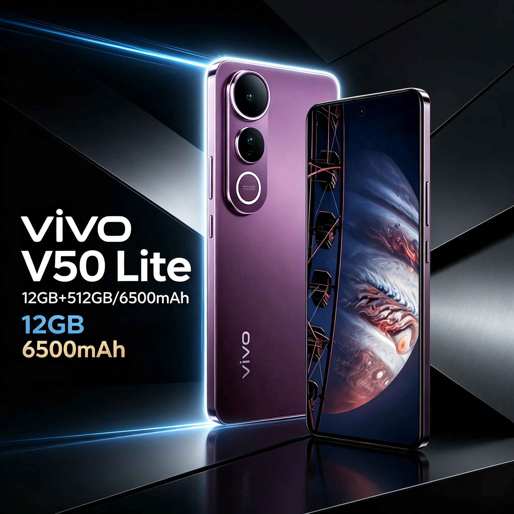 New product VIVO V50 Lite brand new fashion business smart phone full Netcom 5G dual sim dual standby 6500mAh battery 12GB+512GB