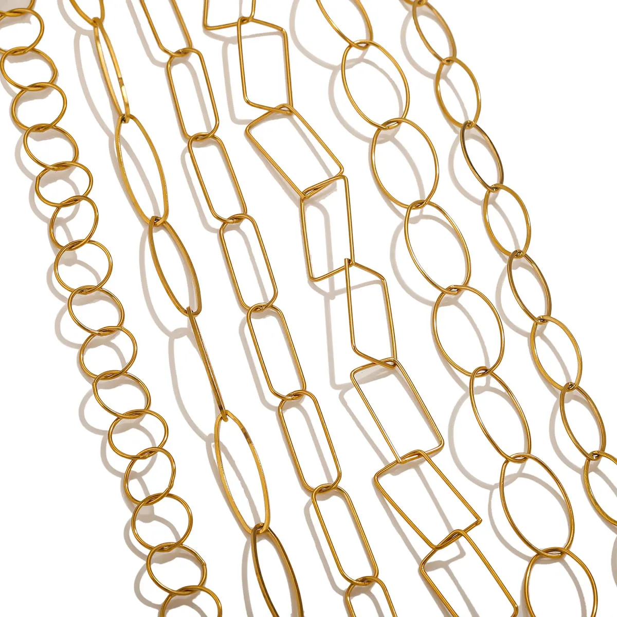 1m Stainless Steel Width 1MM Border Chain Hip Hop Punk Gold Chain DIY Necklace Bracelet Bag Chain Material Wholesale