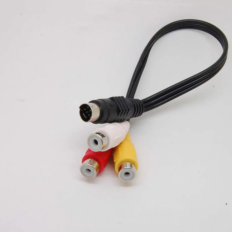 7 Pin S-video male to 3 RCA Female video adapter cable new