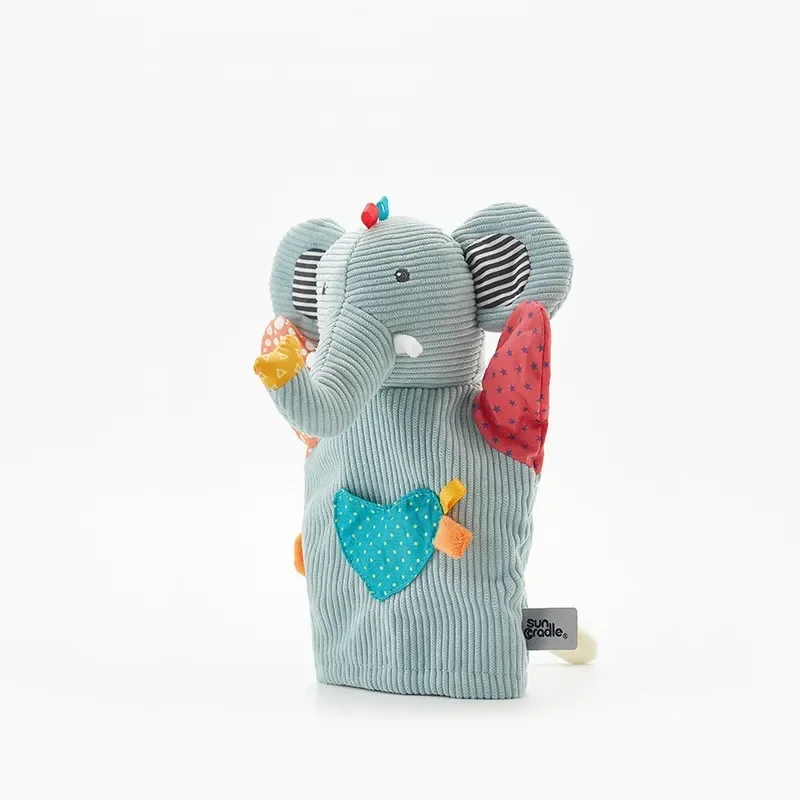 [Lustig] 23 cm gefüllte Handpuppe Spielzeug Tier Hirsch Elefant PP Baumwolle weiche gefüllte Puppe beruhigendes Spielzeug für Kinder Weihnachtsgeschenk