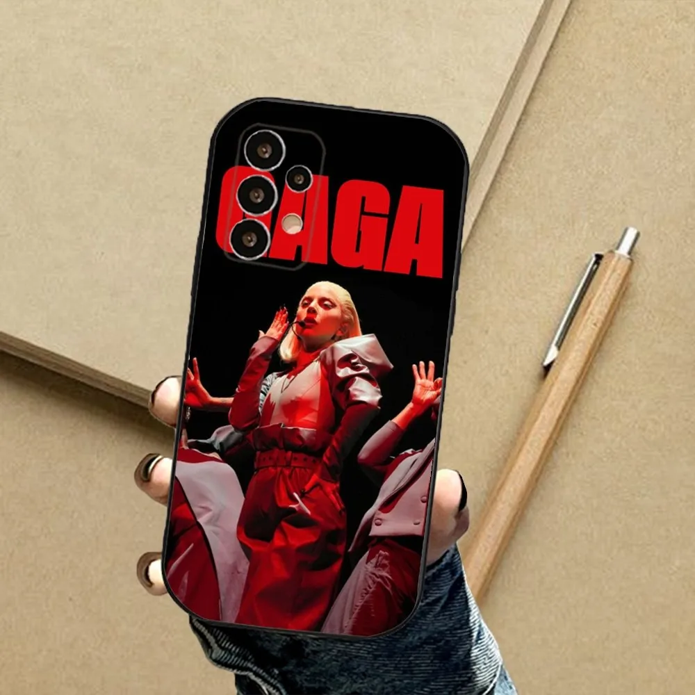 Singer L-Lady Gaga Phone Case For Samsung S24,23,23,22,30,21,10,9,Note20 Ultra,Lite,Ultra,5G,Plus,FE,Black Soft Case