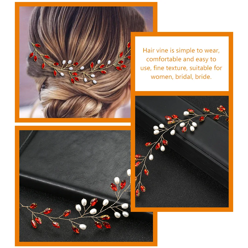 

Rhinestone Hair Accessories Wedding Accessory Bride Ornaments for Women Day Jewelry Tiara Soft Chain