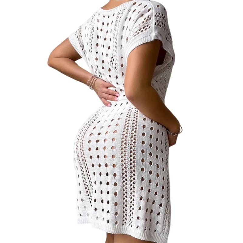 Robe plage en crochet pour femmes, Cover-Up pour maillot bain, Sexy, ajouré, Cover-Up pour les maillots bain