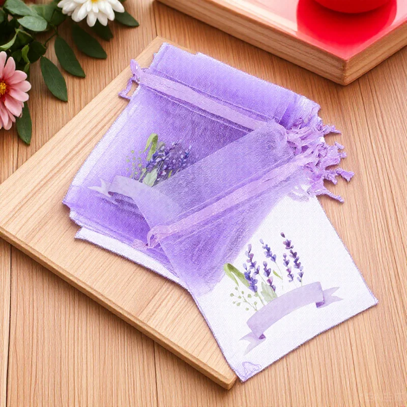 

20pcs Clear Empty Sachet Bags Mesh Lavender Pouches Drawstring Storage Bags For Jewelry Closet Car Air Freshener
