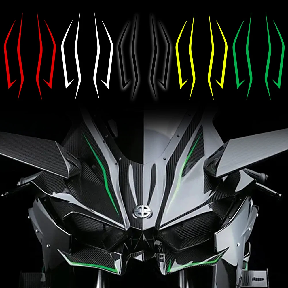 Motorcycle Fairing Sticker NINJA400 H2 H2SX Reflective Cool Front Pull Headlight Decals for Kawasaki Ninja NINJA400 H2 H2SX