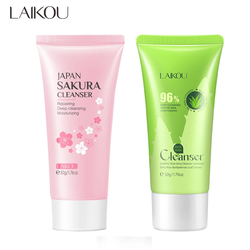 

LAlKOU Japan Sakura Gentle Cleansing Facial Cleanser Shrink Pores Deep Clean Oil Control Remove Blackhead Moisturizing Skin Care