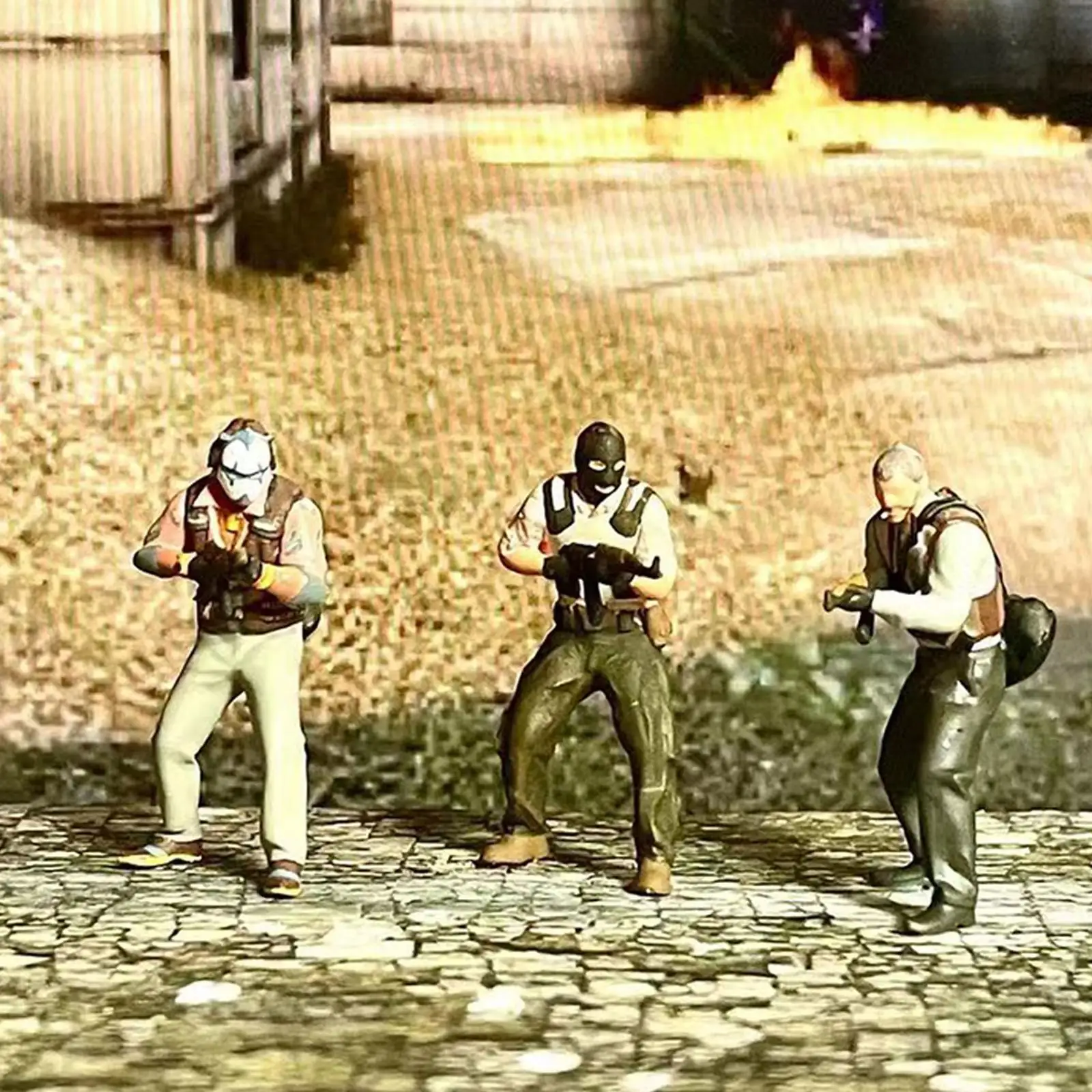 3 قطعة 1/64 مقياس ديوراما أرقام الراتنج ل حديقة الجنية دمية ديكورات منزلية #2