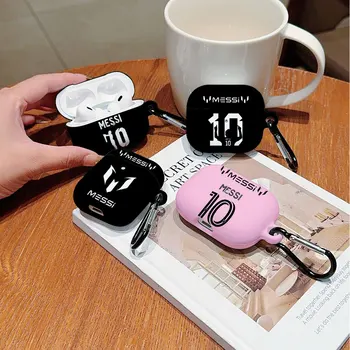 ฟุตบอลดาวกันกระแทกป้องกันGlossy HD Hard PCหูฟังสําหรับAirPods 1 2 3 Pro Pro2 พร้อมตะขอโลหะM-Messis