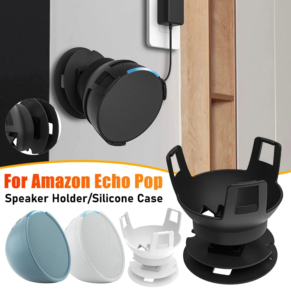 For Amazon Echo POP Speaker Wall Mount Holder Stand Built-in Cable Indoor Sound Box Bracket for Amazon Echo Pop Home Decoration