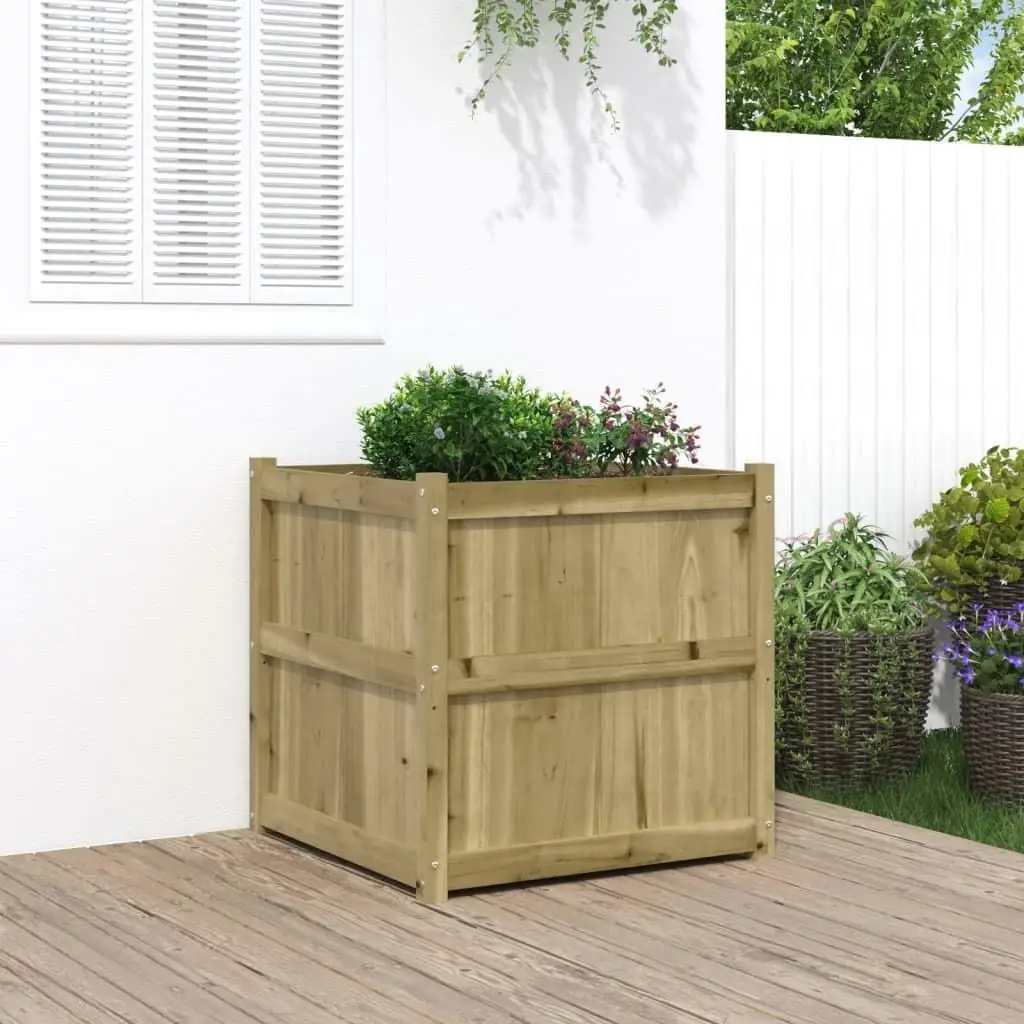 27.6x27.6x27.6 Inch Wooden Garden Planter - Durable Impregnated Pine for Outdoor Use