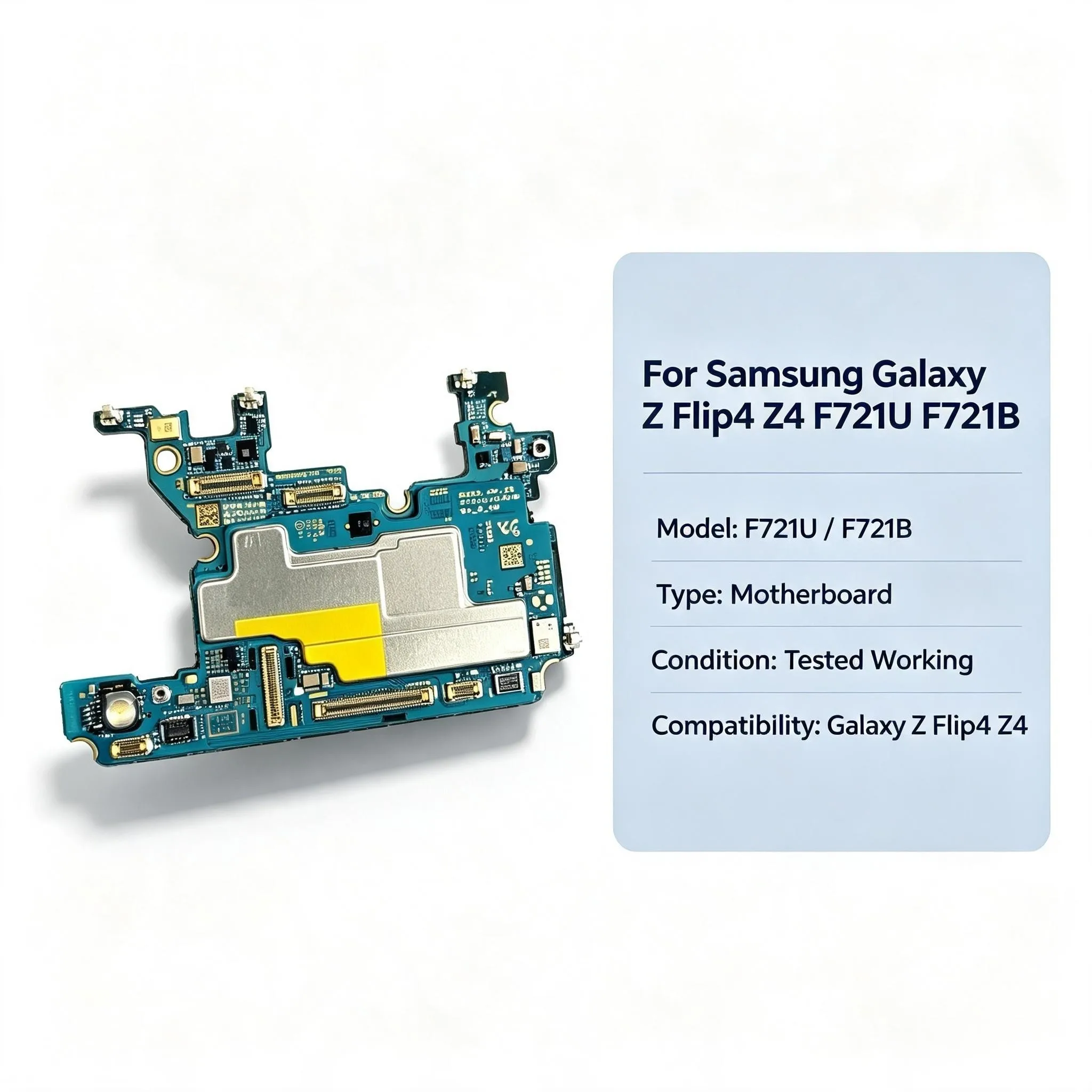 Fully Tested Unlocked Replacement Mainboard Repair Accessory For Samsung Galaxy Z Flip4 SM-F721U SM-F721B Logic Motherboard