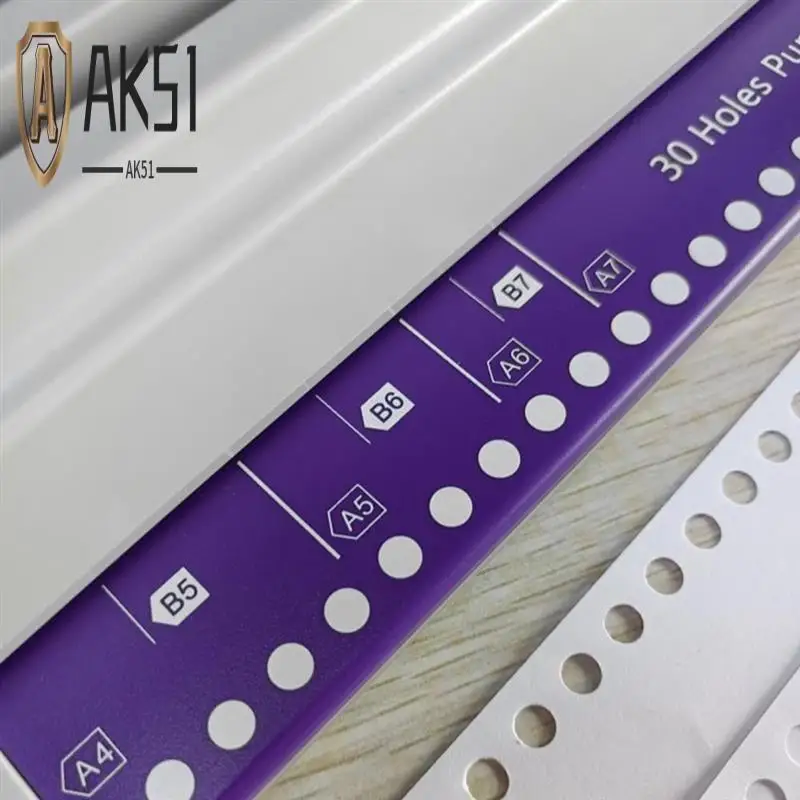 

AK51-30 Hole Punch Binding Machine, Hand Push Loose Leaf Hole Punch, A4 A5 A6 A7 B5 B6 B7 Book Binder Notebook Spiral Binding