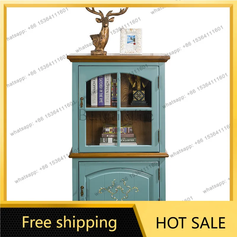 XX. American country wall wine cabinet living room glass storage cabinet