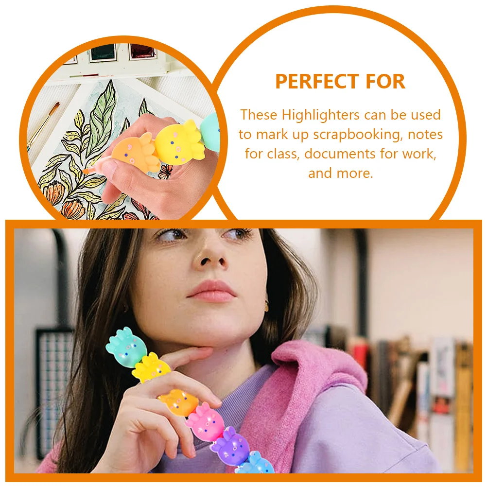2 Pcs Octopus Highlighter Highlighters Marker Pen Plastic Aesthetic Notes Adorable