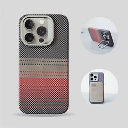 Camera Lens Metal Holder Carbon Fiber Pattern Magnetic Case For iPhone 16 15 14 13 Pro Max Magsafe Wireless Charge Hard PC Cover