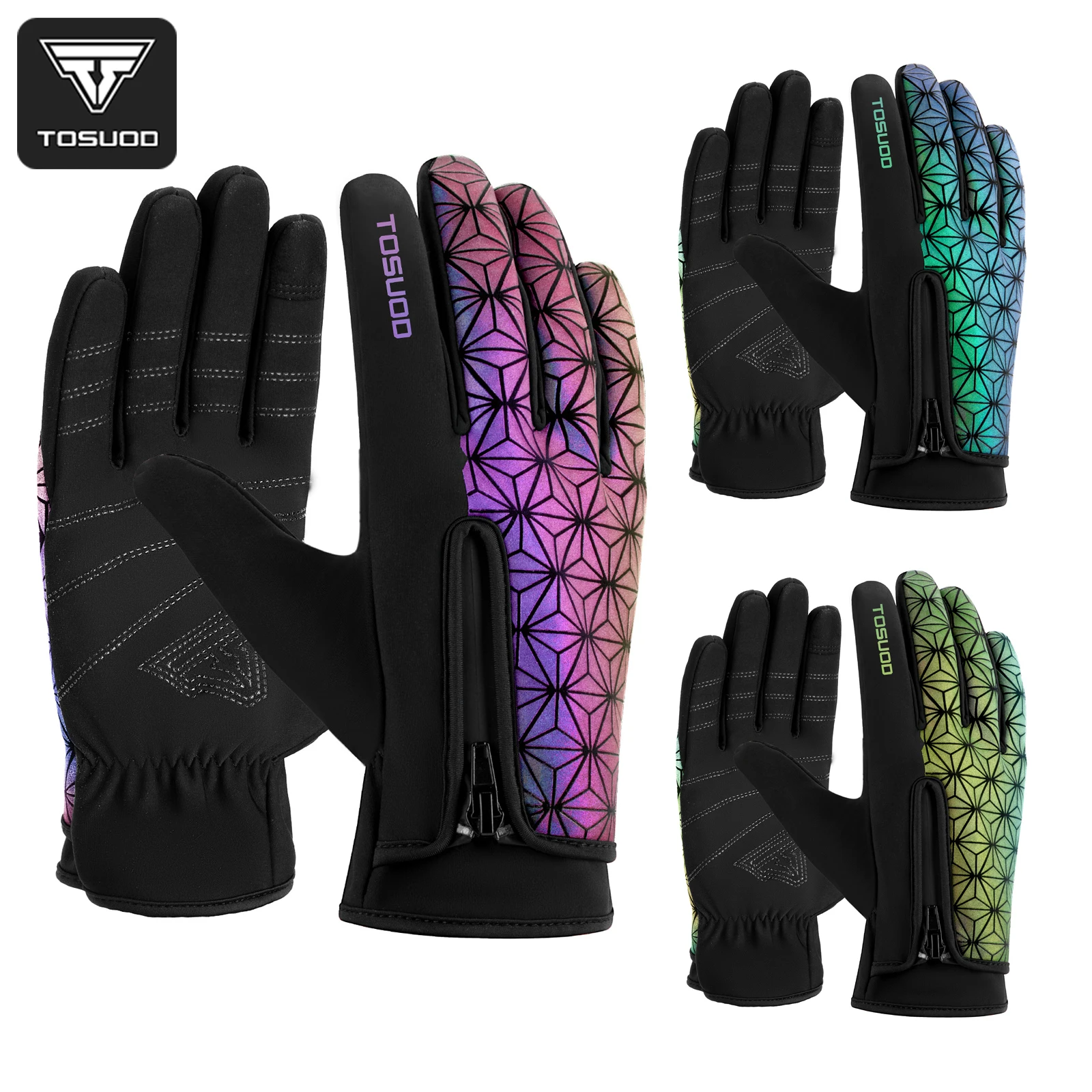 

TOSUOD Winter Ski Gloves Windproof Waterproof Warm Cycling Gloves Touch Screen Motorcycle Fleece Gloves Outdoor Sports Gloves