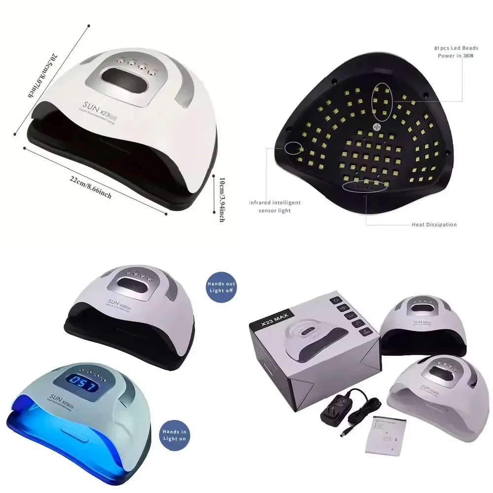 Customizable 380W High-Power UV LED Nail Lamp with 81 LEDs & Sensor for Salon Gel Polish Curing