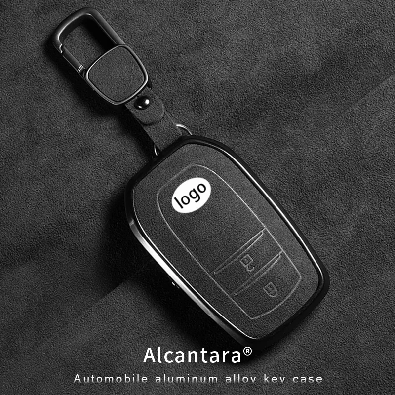 2 3 button suede Car Key Case Cover For Toyota Land Cruiser 200 Prado TLK 200 Yaris Cross Hilux Innova Rav4 Fortuner Camry 55 50