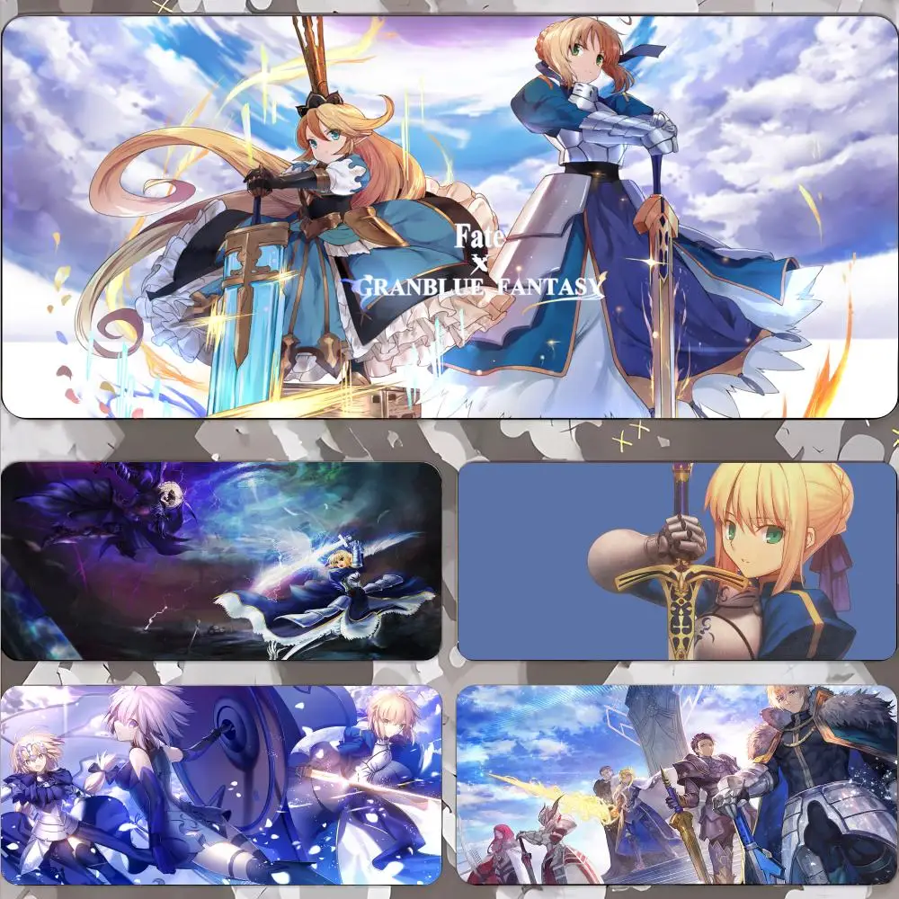 Fate Artoria Pendragon Mouse Pad Gamer Keyboard Mat Pads Gaming Desk Protector Laptops Large Mousepad Cartoon Deskmat