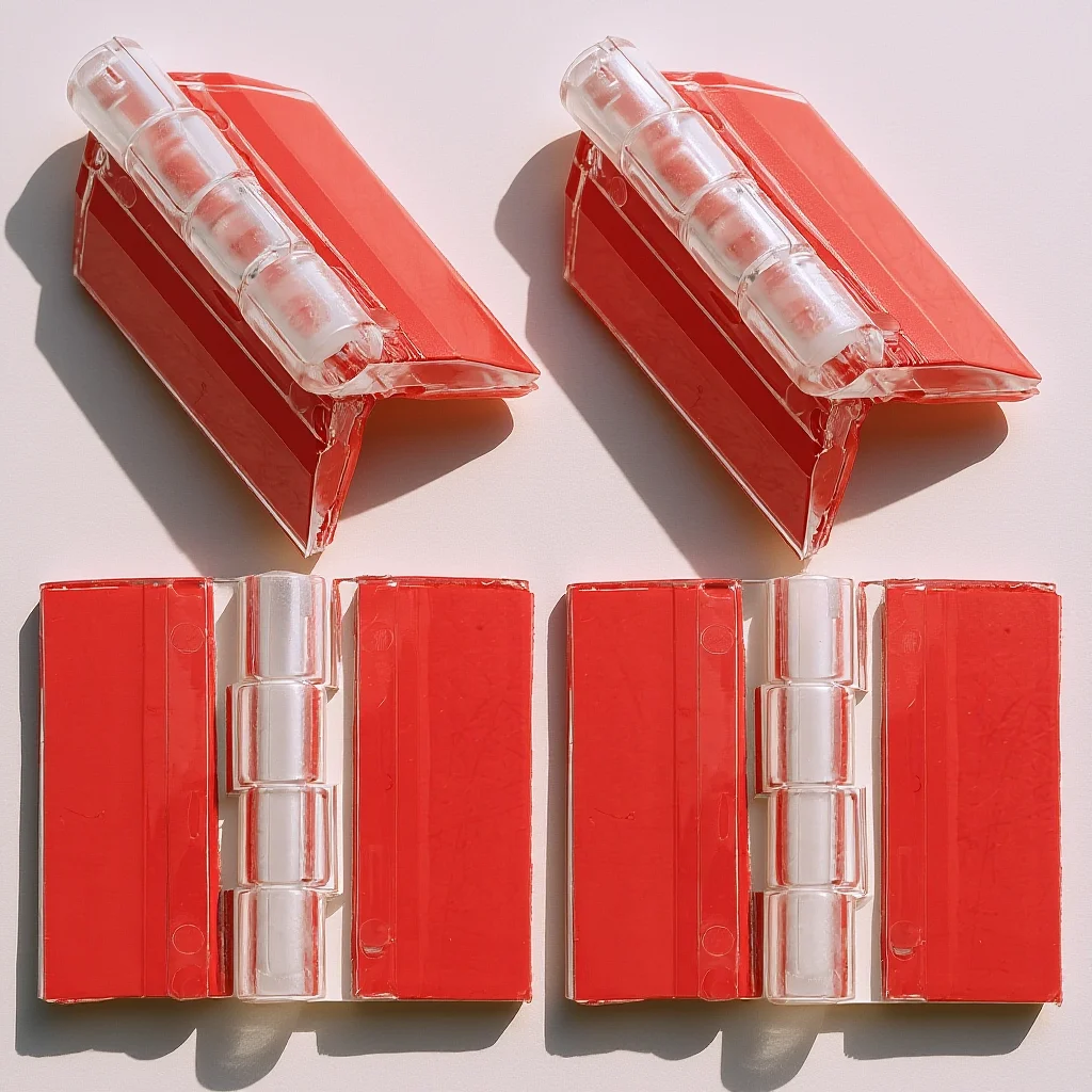 

4Pcs Clear Acrylic Self-Adhesive Hinges Flexible Durable Replacement for Small Craft Box Aquarium Lid Small Hinges