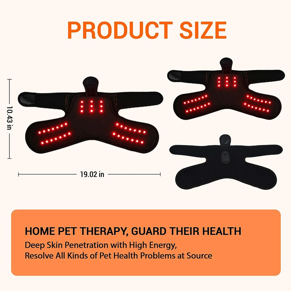Veterinary Use LED Red and Infrared Light Therapy Recovery Device Promote Circulation Relieve Discomfort Dog Knee Brace Charging