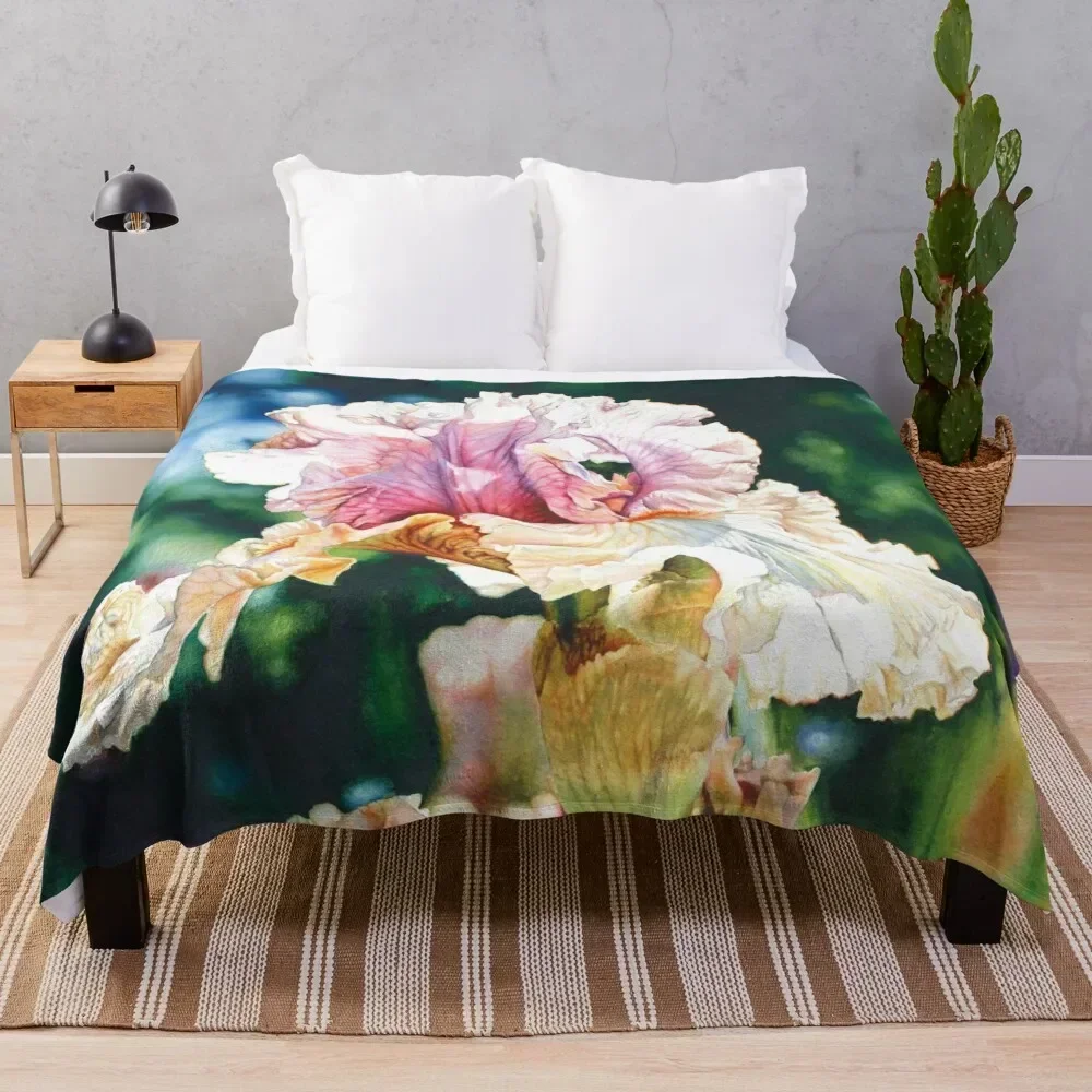 

Springtime in Bloom Watercolor Painting Throw Blanket Warm Cozy Throw Blanket for Living Room Couch