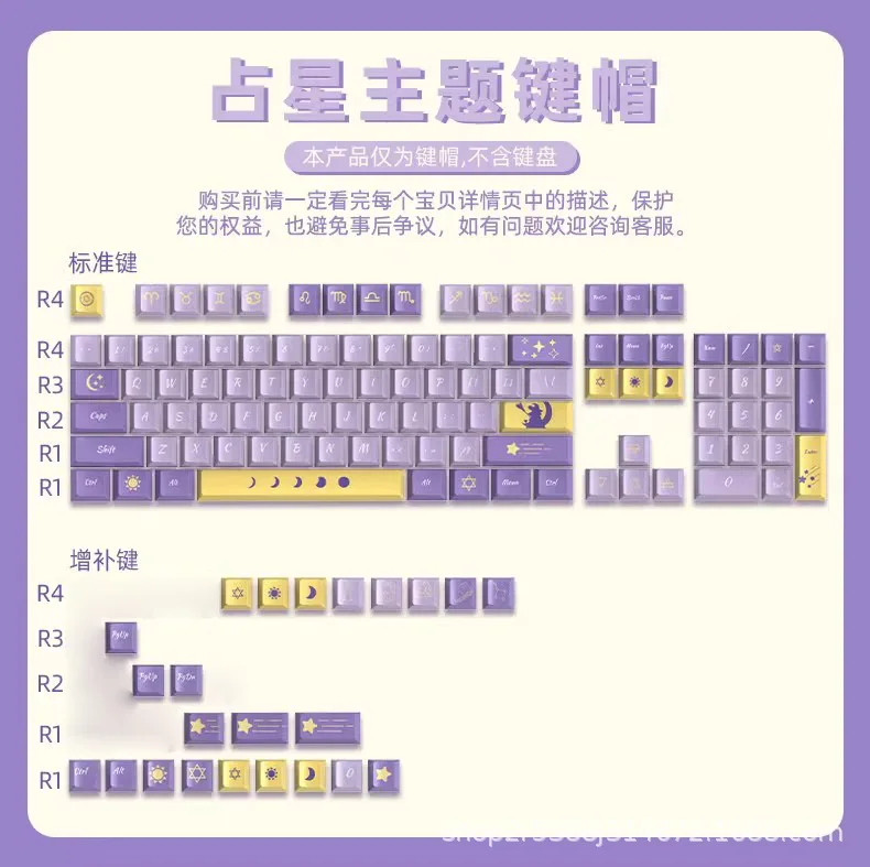 Original height PBT five-sided sublimation keycaps DIY gaming peripherals